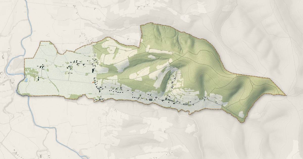 Portrait cartographique de Peyraube : relief, eau, forêts, bâti et voies, calculés à partir des données de l'IGN
