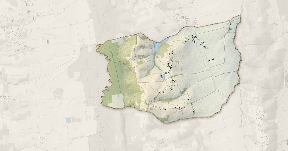 Portrait cartographique de Peyrun : relief, eau, forêts, bâti et voies, calculés à partir des données de l'IGN