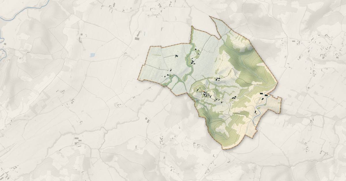 Portrait cartographique de Pouy : relief, eau, forêts, bâti et voies, calculés à partir des données de l'IGN