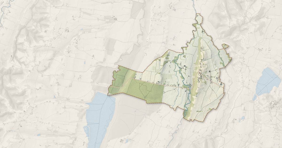 Portrait cartographique de Puntous : relief, eau, forêts, bâti et voies, calculés à partir des données de l'IGN
