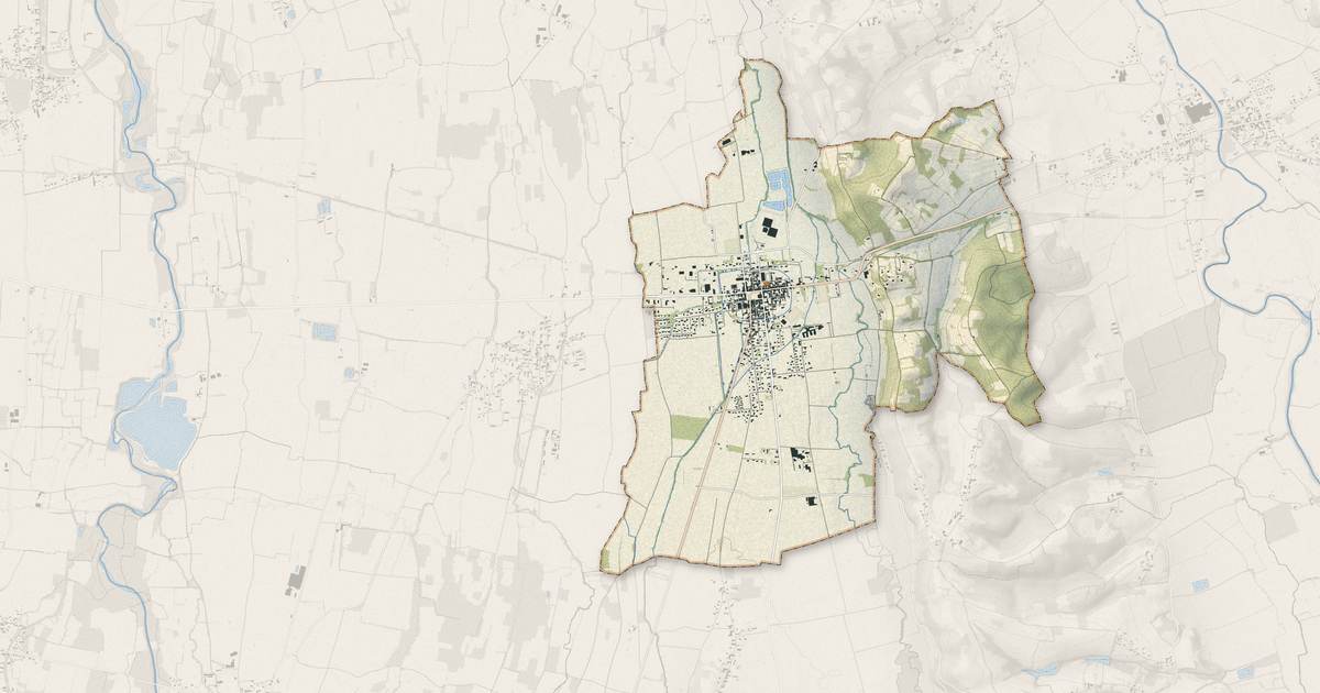 Portrait cartographique de Rabastens-de-Bigorre : relief, eau, forêts, bâti et voies, calculés à partir des données de l'IGN