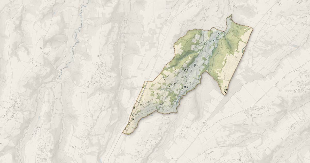 Portrait cartographique de Réjaumont : relief, eau, forêts, bâti et voies, calculés à partir des données de l'IGN