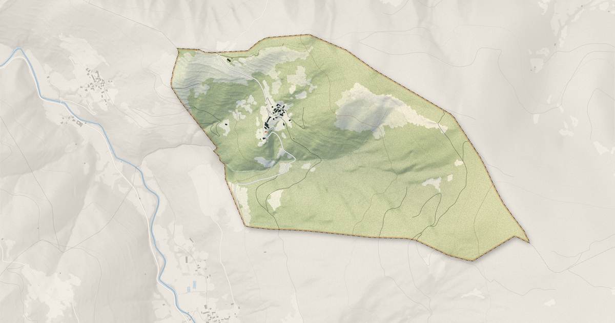 Portrait cartographique de Ris : relief, eau, forêts, bâti et voies, calculés à partir des données de l'IGN