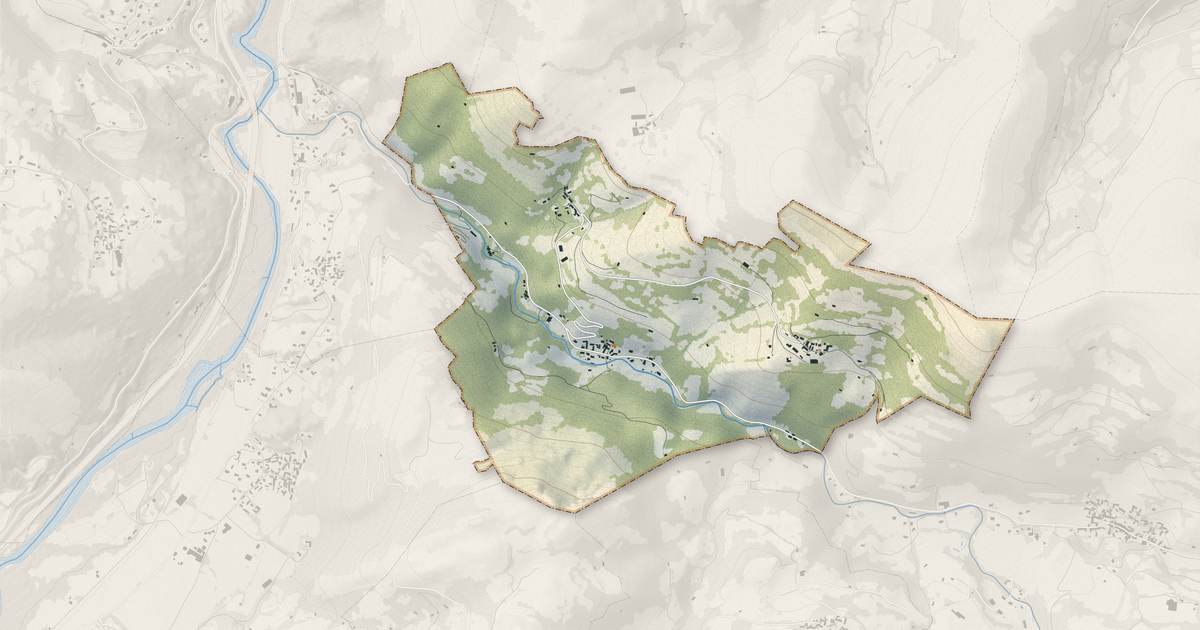 Portrait cartographique de Saint-Créac : relief, eau, forêts, bâti et voies, calculés à partir des données de l'IGN