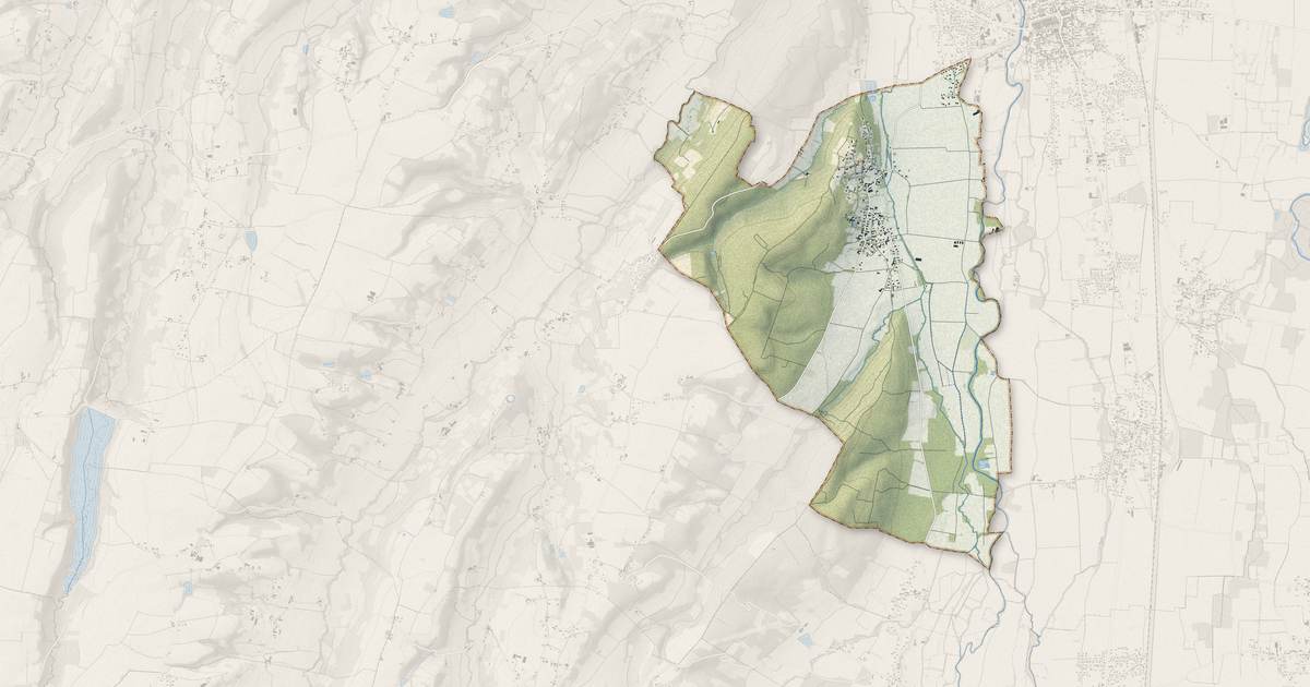 Portrait cartographique de Saint-Lézer : relief, eau, forêts, bâti et voies, calculés à partir des données de l'IGN