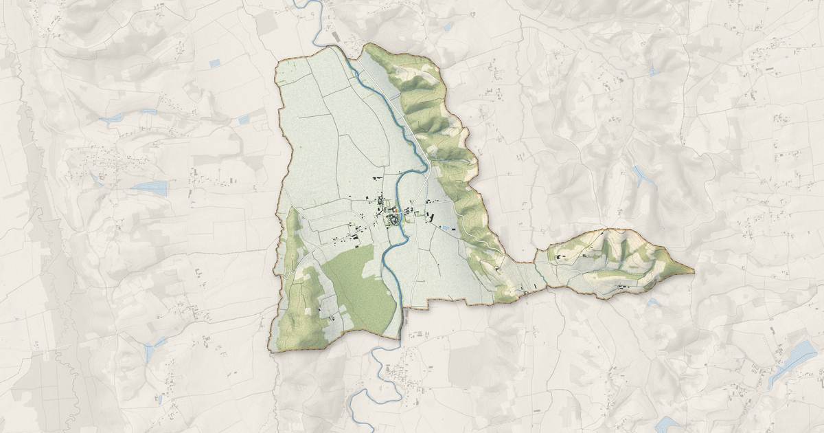 Portrait cartographique de Saint-Sever-de-Rustan : relief, eau, forêts, bâti et voies, calculés à partir des données de l'IGN