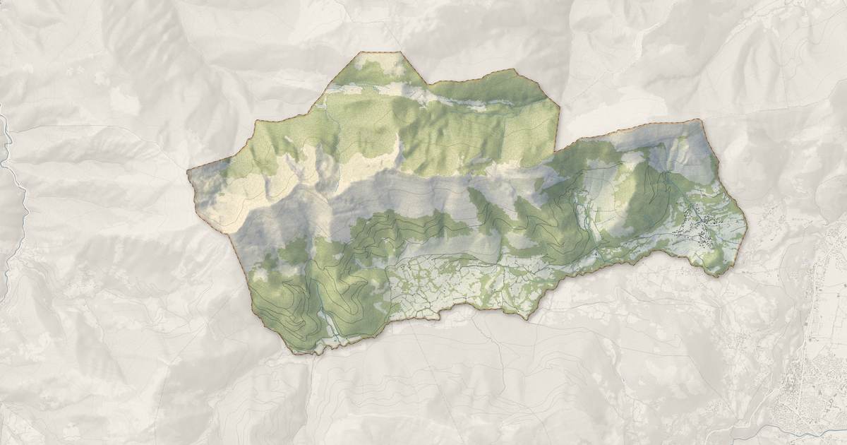 Portrait cartographique de Salles : relief, eau, forêts, bâti et voies, calculés à partir des données de l'IGN