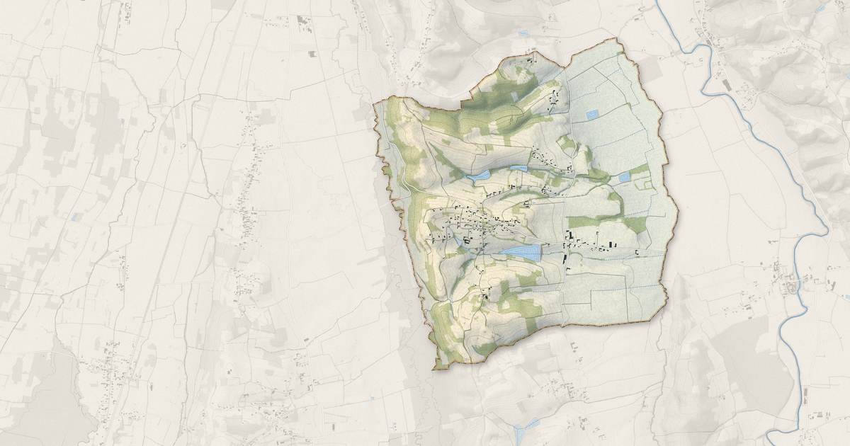 Portrait cartographique de Sénac : relief, eau, forêts, bâti et voies, calculés à partir des données de l'IGN