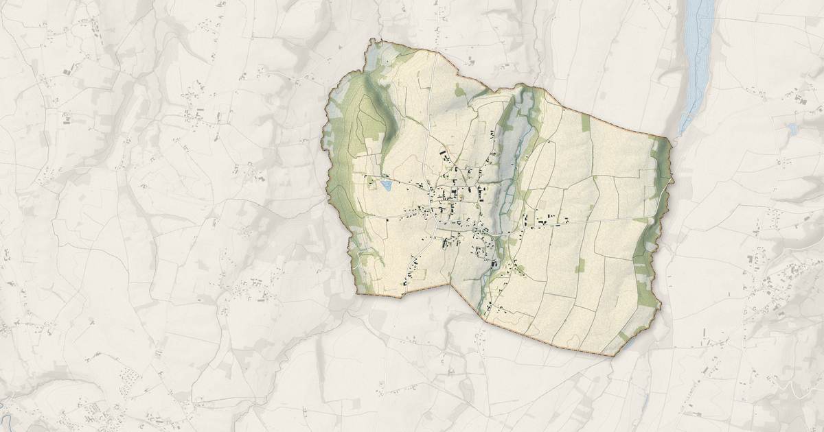 Portrait cartographique de Séron : relief, eau, forêts, bâti et voies, calculés à partir des données de l'IGN