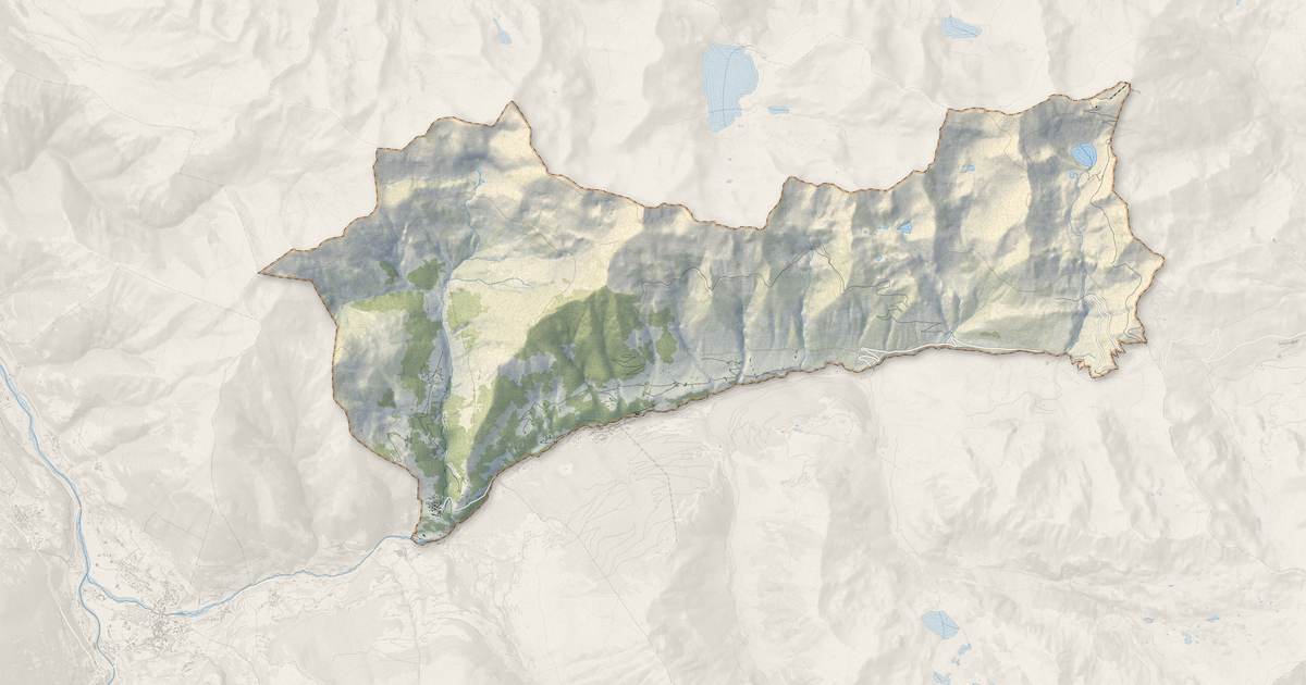 Portrait cartographique de Sers : relief, eau, forêts, bâti et voies, calculés à partir des données de l'IGN