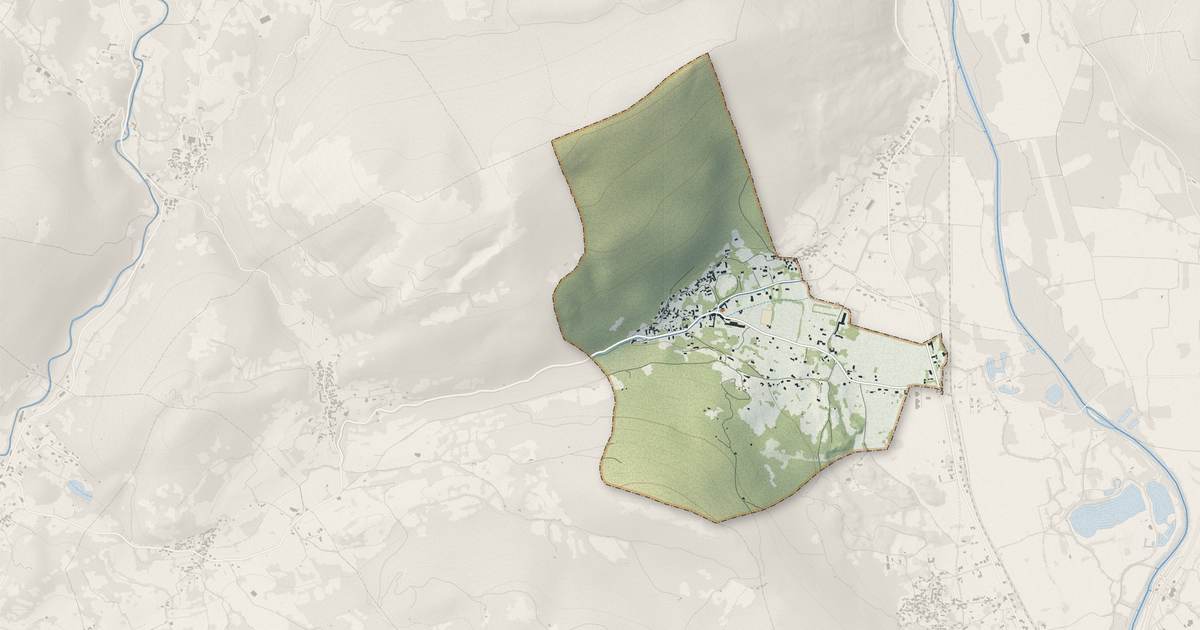 Portrait cartographique de Siradan : relief, eau, forêts, bâti et voies, calculés à partir des données de l'IGN
