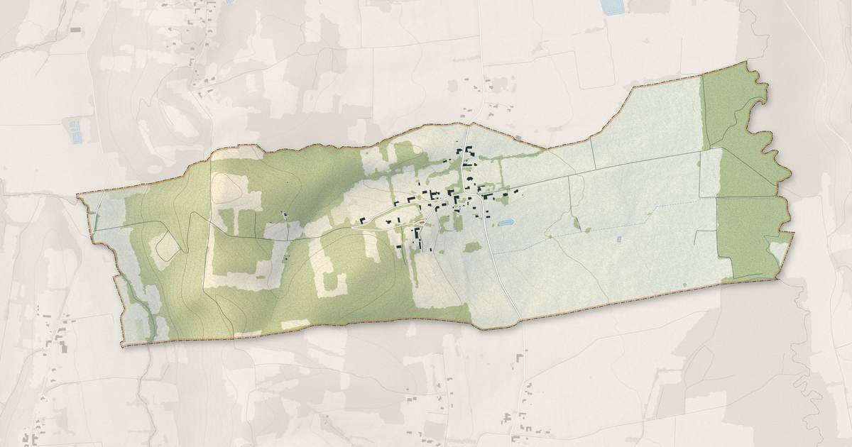 Portrait cartographique de Soréac : relief, eau, forêts, bâti et voies, calculés à partir des données de l'IGN
