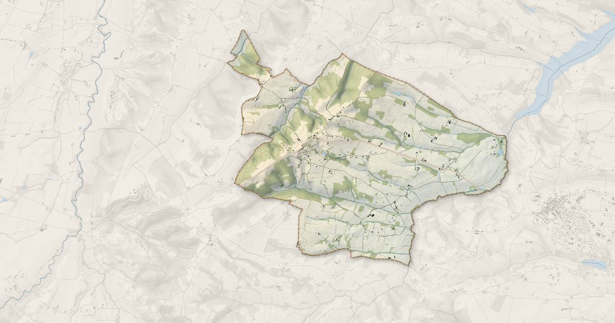 Portrait cartographique de Thermes-Magnoac : relief, eau, forêts, bâti et voies, calculés à partir des données de l'IGN