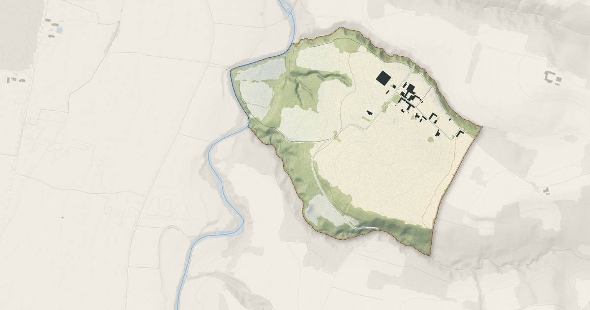 Portrait cartographique de Thuy : relief, eau, forêts, bâti et voies, calculés à partir des données de l'IGN