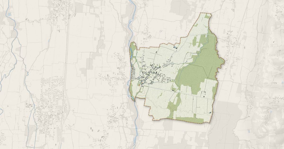 Portrait cartographique de Tostat : relief, eau, forêts, bâti et voies, calculés à partir des données de l'IGN