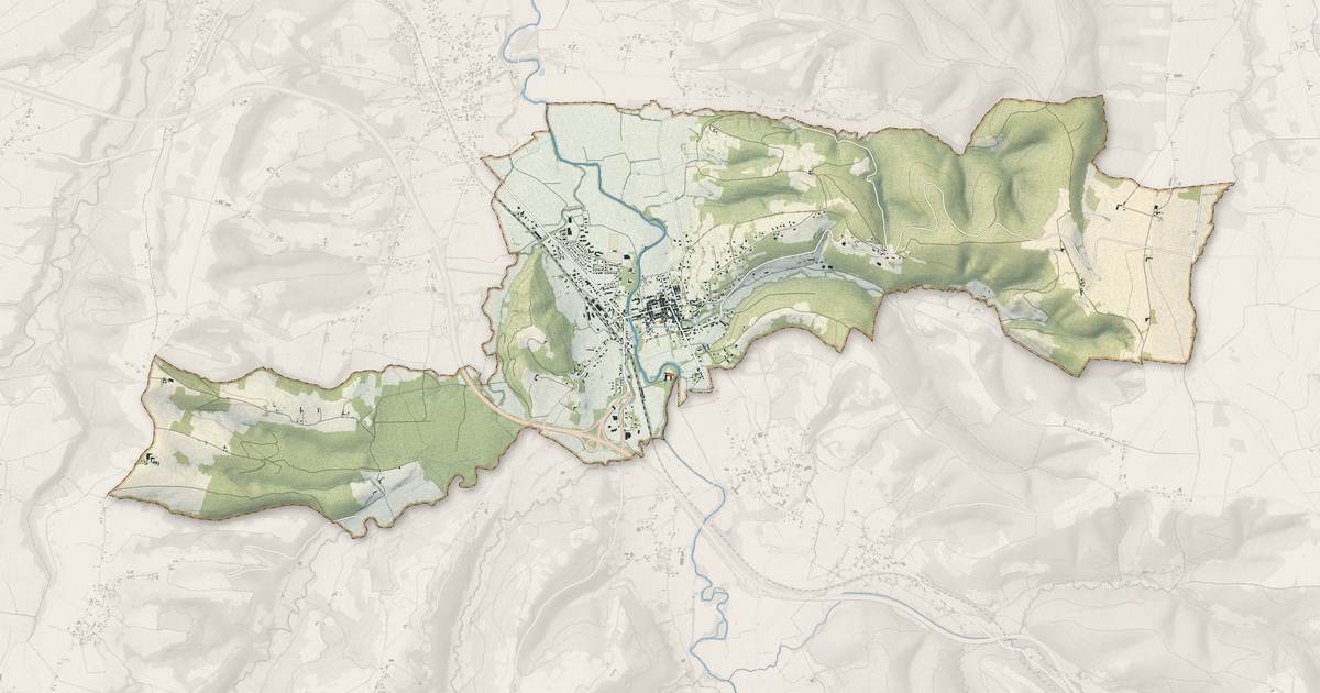 Portrait cartographique de Tournay : relief, eau, forêts, bâti et voies, calculés à partir des données de l'IGN