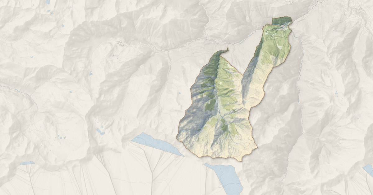 Portrait cartographique de Tramezaïgues : relief, eau, forêts, bâti et voies, calculés à partir des données de l'IGN