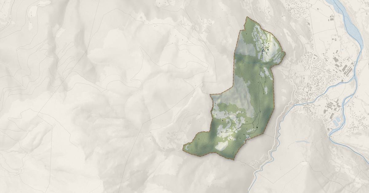 Portrait cartographique de Uz : relief, eau, forêts, bâti et voies, calculés à partir des données de l'IGN
