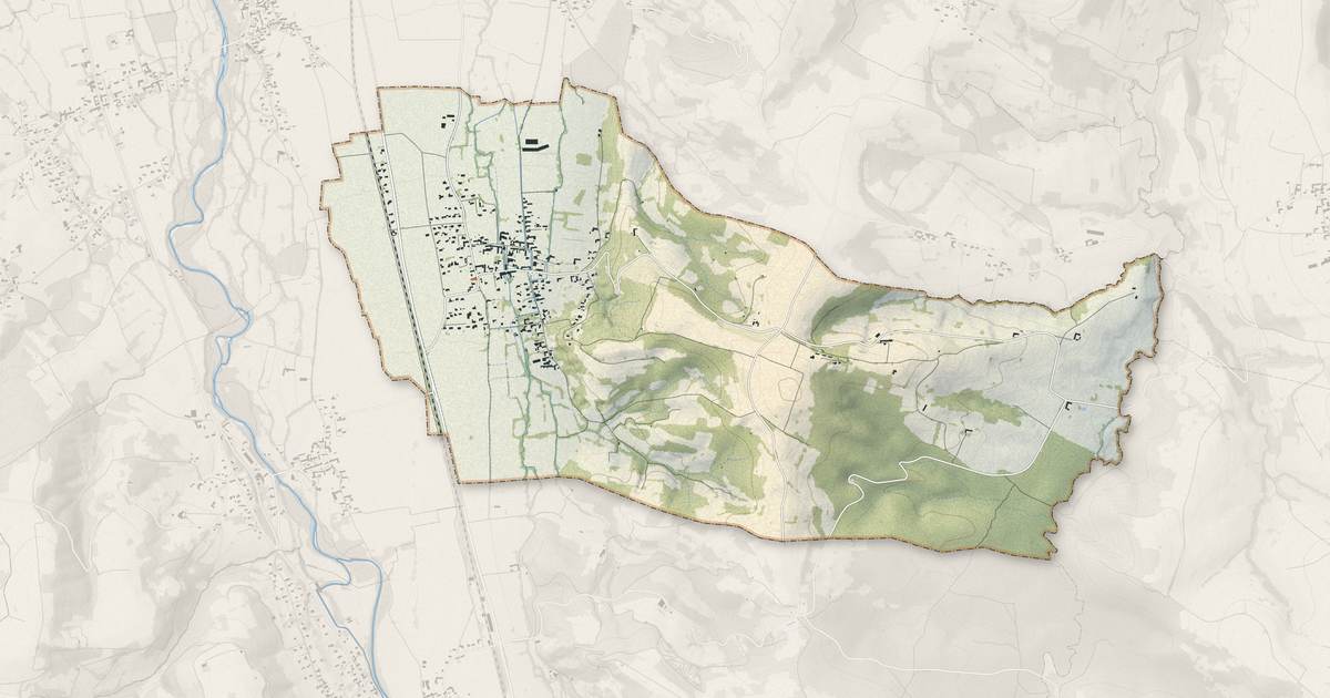 Portrait cartographique de Vielle-Adour : relief, eau, forêts, bâti et voies, calculés à partir des données de l'IGN