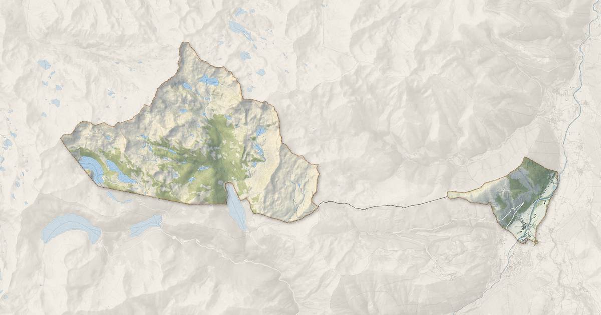 Portrait cartographique de Vielle-Aure : relief, eau, forêts, bâti et voies, calculés à partir des données de l'IGN