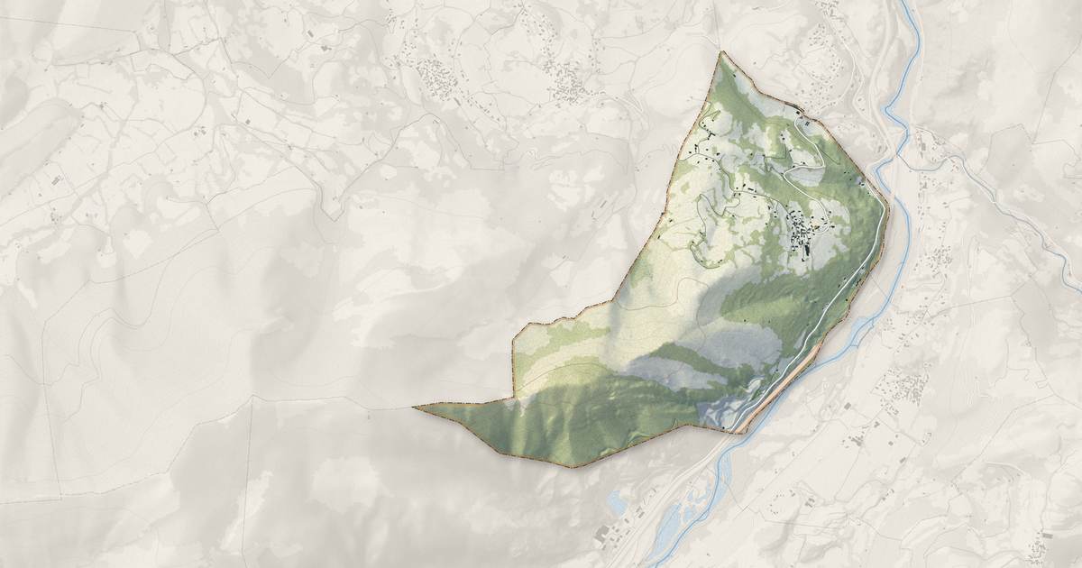 Portrait cartographique de Viger : relief, eau, forêts, bâti et voies, calculés à partir des données de l'IGN