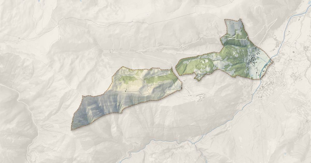 Portrait cartographique de Vignec : relief, eau, forêts, bâti et voies, calculés à partir des données de l'IGN
