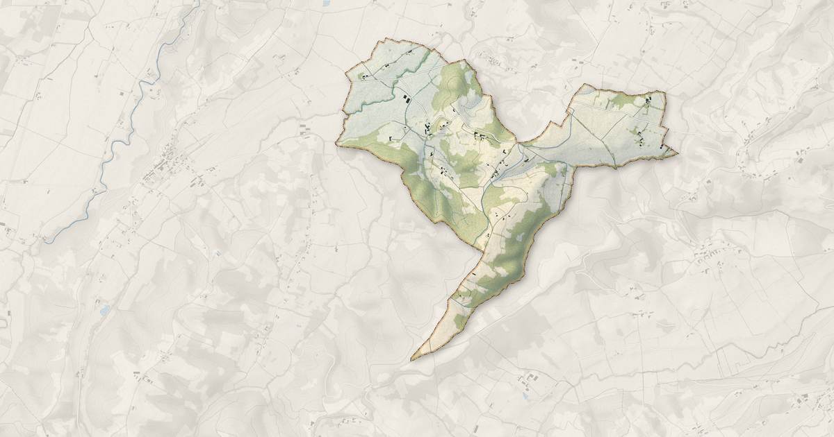 Portrait cartographique de Villemur : relief, eau, forêts, bâti et voies, calculés à partir des données de l'IGN