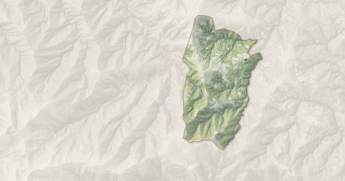 Portrait cartographique de La Bastide : relief, eau, forêts, bâti et voies, calculés à partir des données de l'IGN