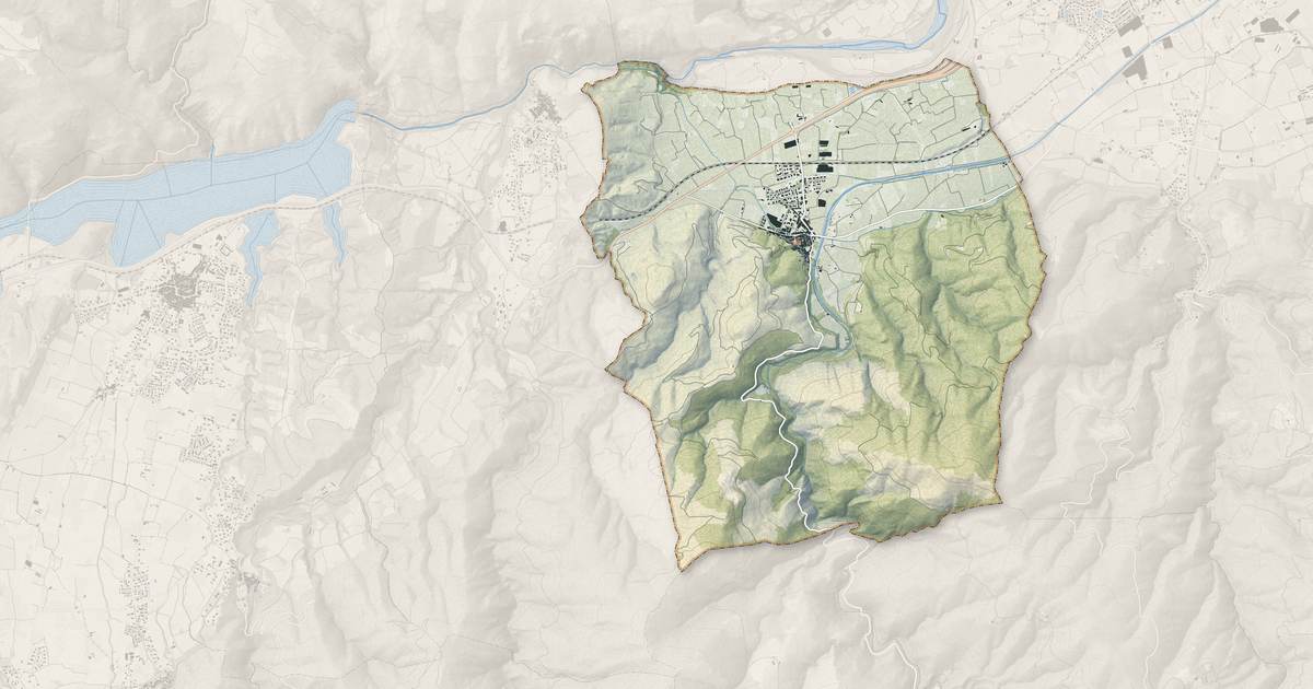 Portrait cartographique de Bouleternère : relief, eau, forêts, bâti et voies, calculés à partir des données de l'IGN