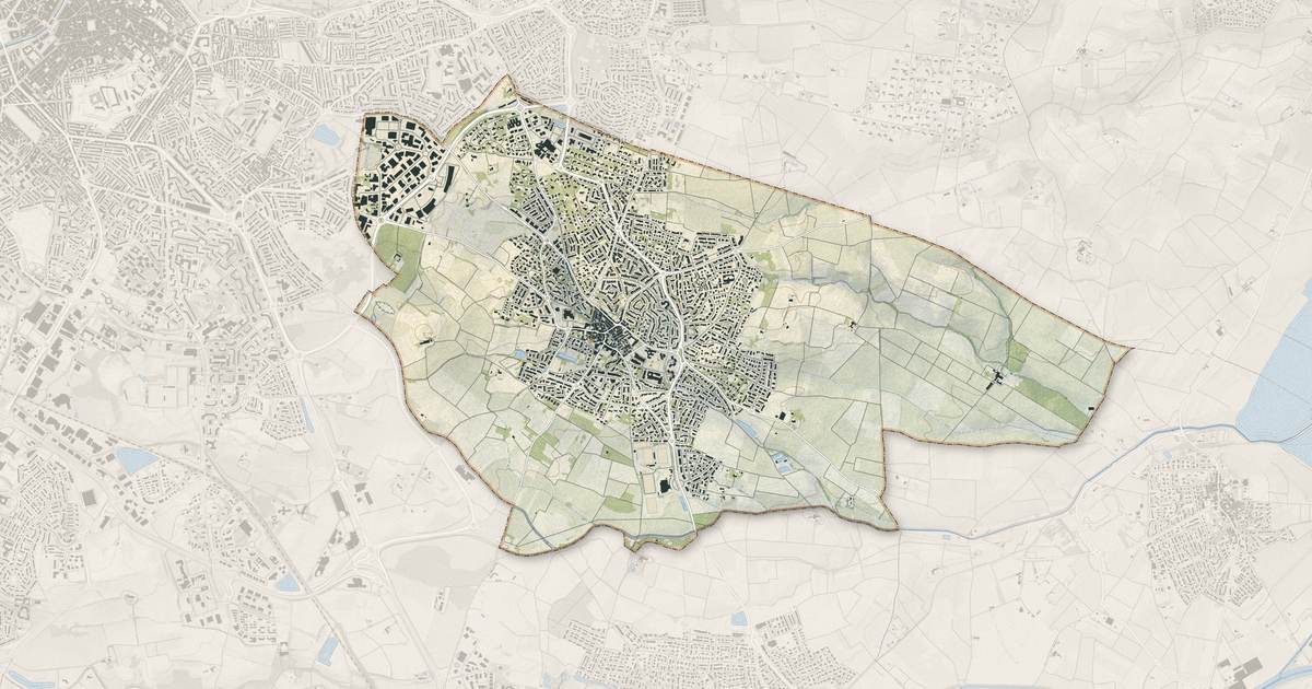 Portrait cartographique de Cabestany : relief, eau, forêts, bâti et voies, calculés à partir des données de l'IGN