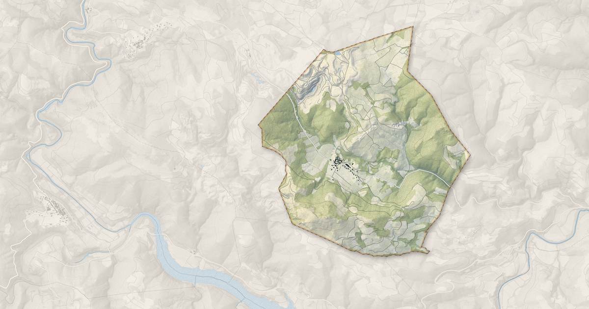 Portrait cartographique de Lansac : relief, eau, forêts, bâti et voies, calculés à partir des données de l'IGN