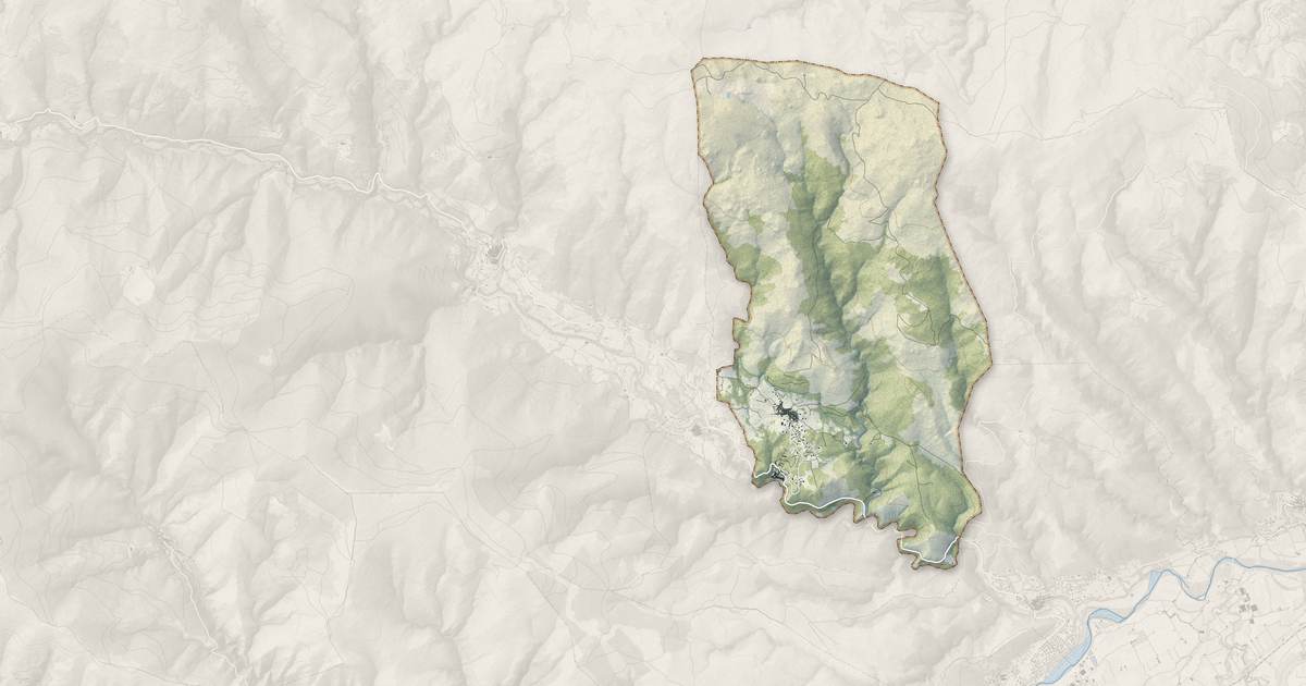 Portrait cartographique de Molitg-les-Bains : relief, eau, forêts, bâti et voies, calculés à partir des données de l'IGN