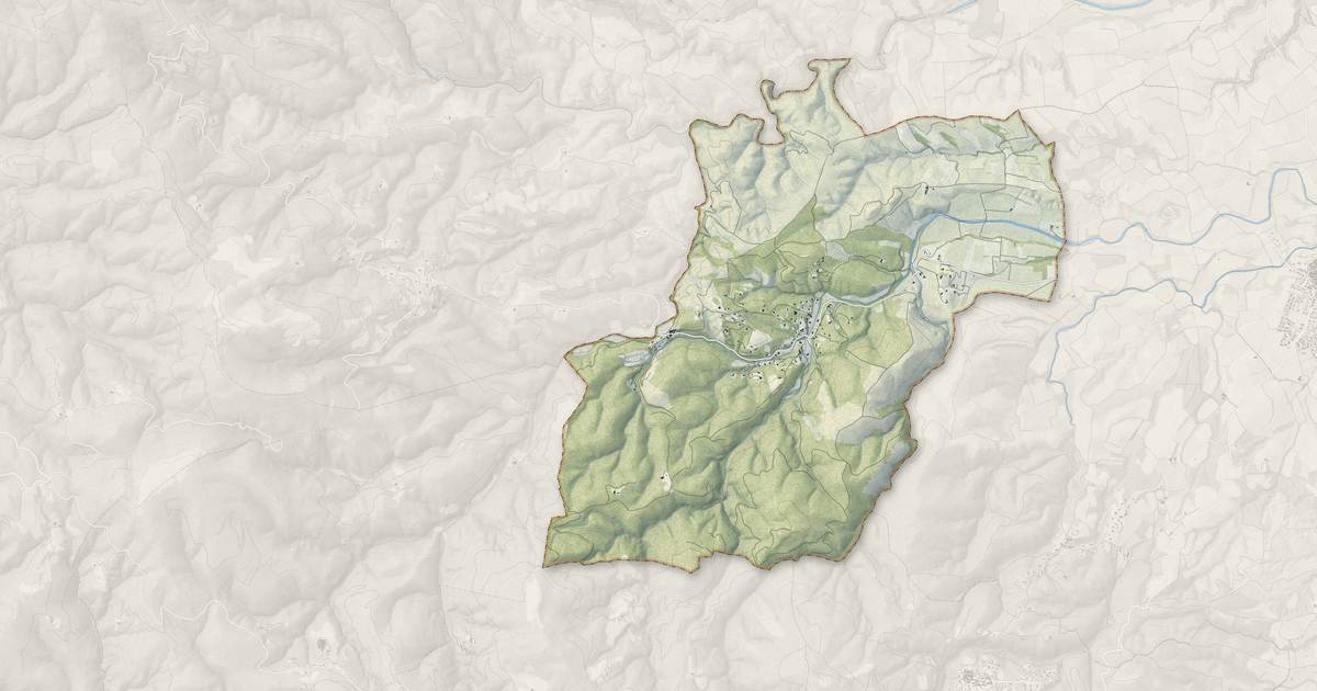 Portrait cartographique de Montauriol : relief, eau, forêts, bâti et voies, calculés à partir des données de l'IGN