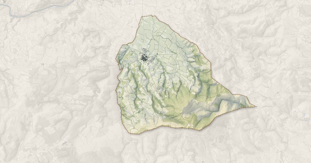 Portrait cartographique de Montner : relief, eau, forêts, bâti et voies, calculés à partir des données de l'IGN