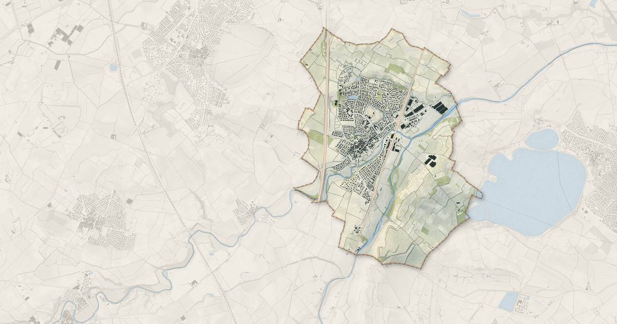 Portrait cartographique de Pollestres : relief, eau, forêts, bâti et voies, calculés à partir des données de l'IGN