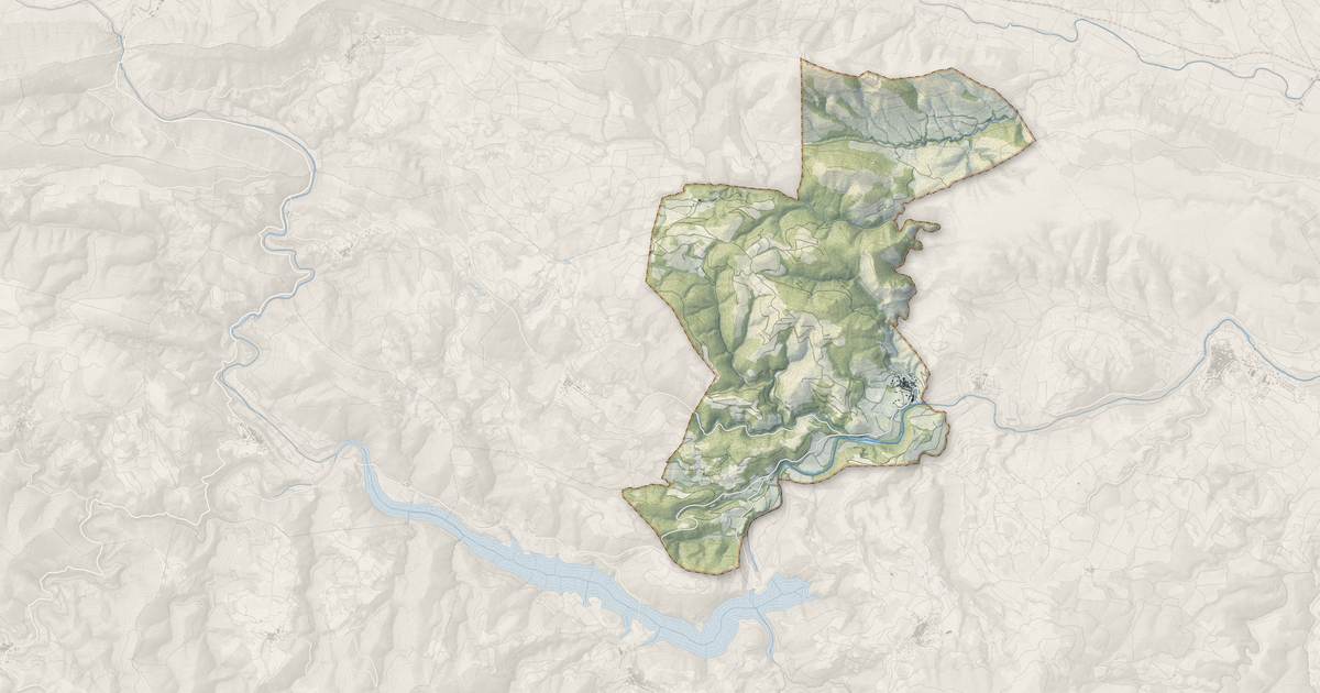 Portrait cartographique de Rasiguères : relief, eau, forêts, bâti et voies, calculés à partir des données de l'IGN