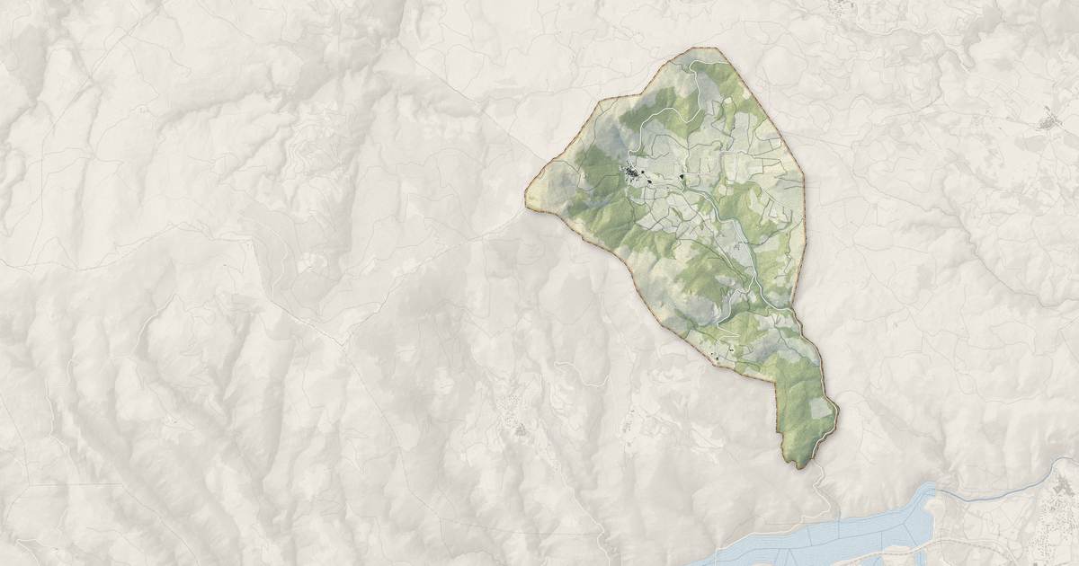 Portrait cartographique de Tarerach : relief, eau, forêts, bâti et voies, calculés à partir des données de l'IGN