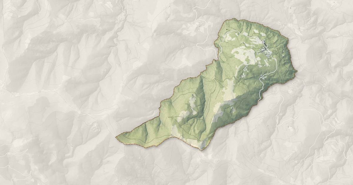 Portrait cartographique de Taulis : relief, eau, forêts, bâti et voies, calculés à partir des données de l'IGN