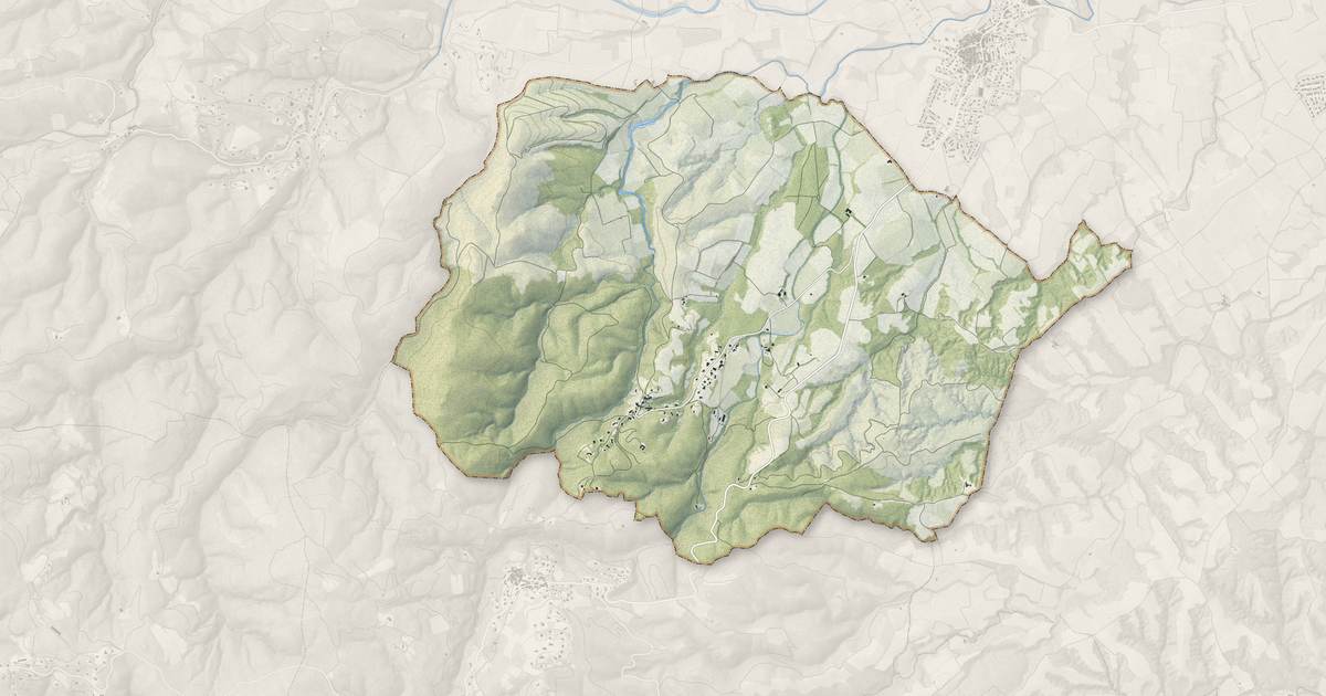 Portrait cartographique de Tordères : relief, eau, forêts, bâti et voies, calculés à partir des données de l'IGN