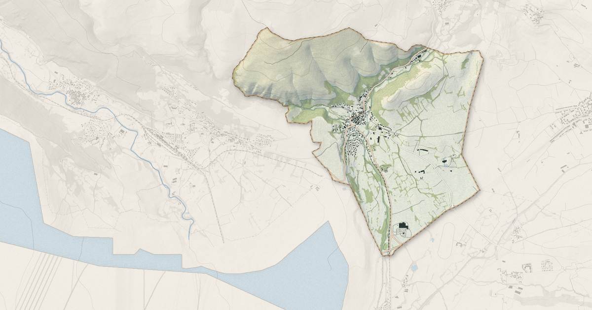 Portrait cartographique de Ur : relief, eau, forêts, bâti et voies, calculés à partir des données de l'IGN
