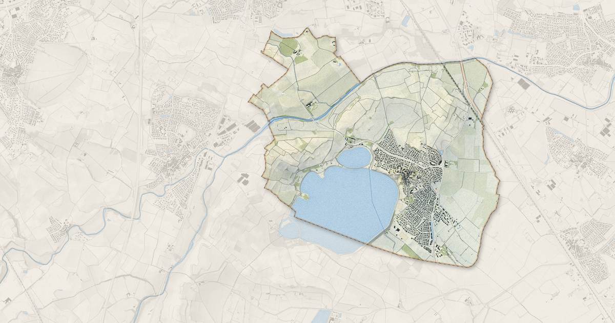 Portrait cartographique de Villeneuve-de-la-Raho : relief, eau, forêts, bâti et voies, calculés à partir des données de l'IGN