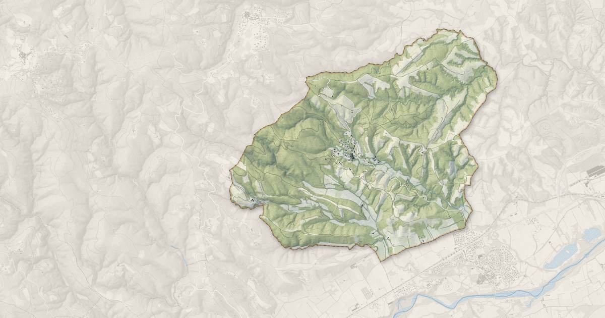 Portrait cartographique de Vivès : relief, eau, forêts, bâti et voies, calculés à partir des données de l'IGN