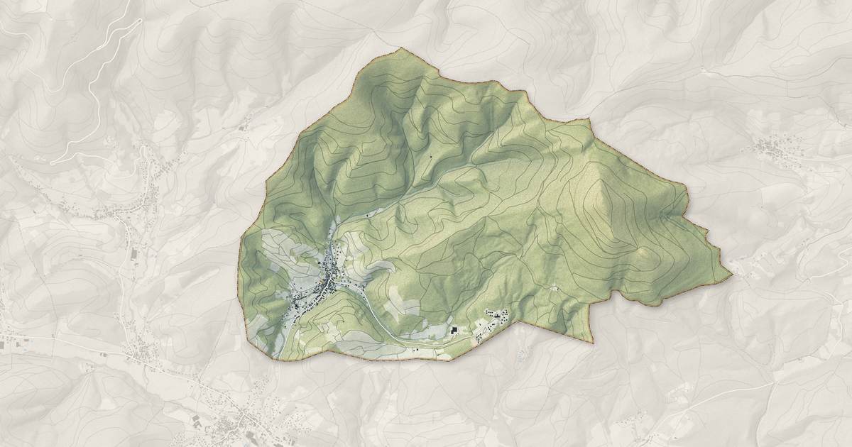 Portrait cartographique de Albé : relief, eau, forêts, bâti et voies, calculés à partir des données de l'IGN