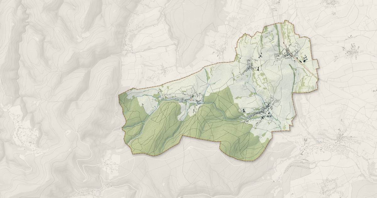 Portrait cartographique de Sommerau : relief, eau, forêts, bâti et voies, calculés à partir des données de l'IGN