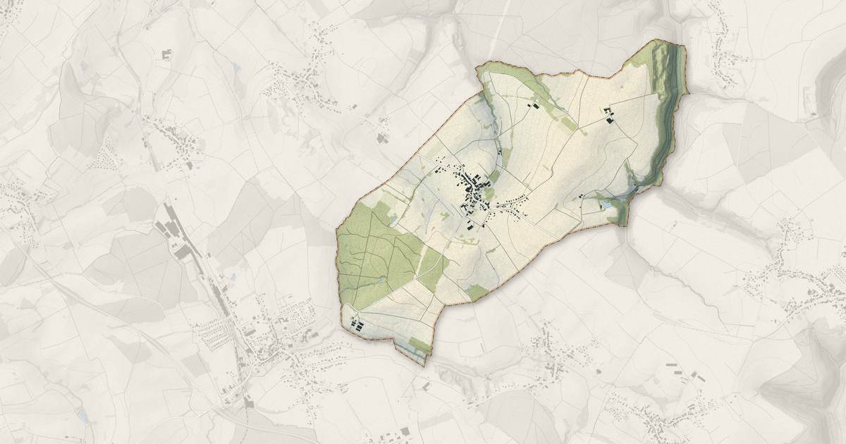 Portrait cartographique de Asswiller : relief, eau, forêts, bâti et voies, calculés à partir des données de l'IGN