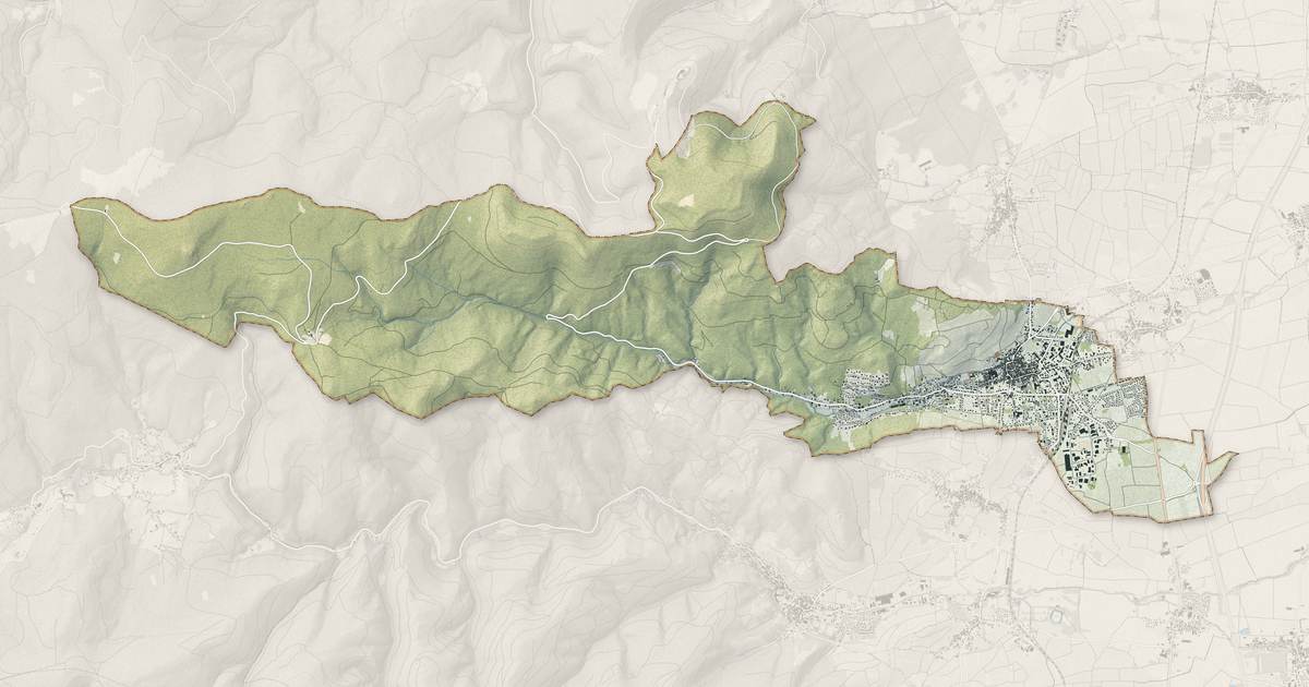 Portrait cartographique de Barr : relief, eau, forêts, bâti et voies, calculés à partir des données de l'IGN