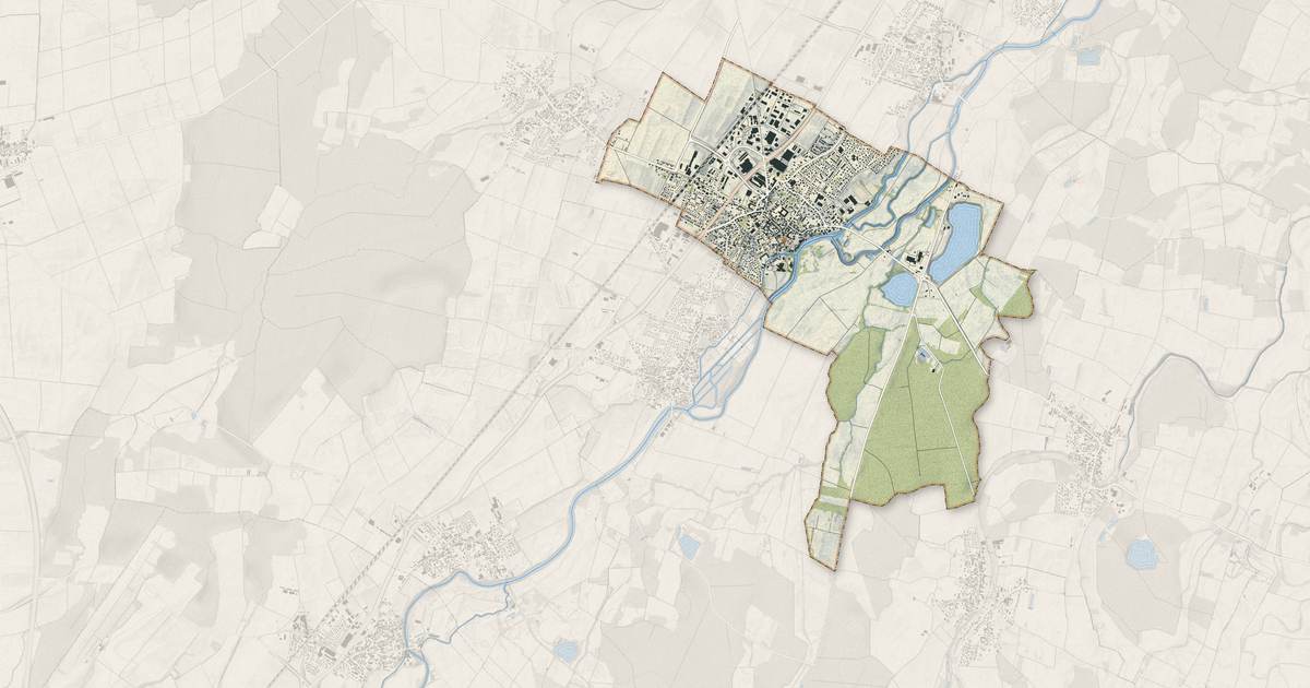 Portrait cartographique de Benfeld : relief, eau, forêts, bâti et voies, calculés à partir des données de l'IGN