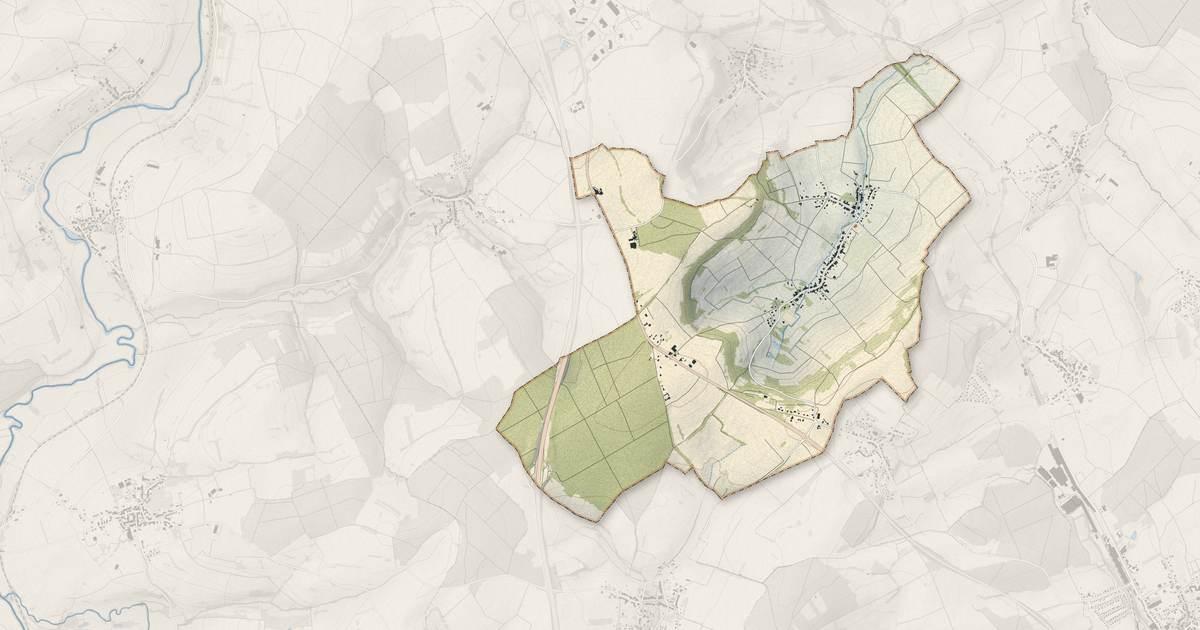 Portrait cartographique de Berg : relief, eau, forêts, bâti et voies, calculés à partir des données de l'IGN