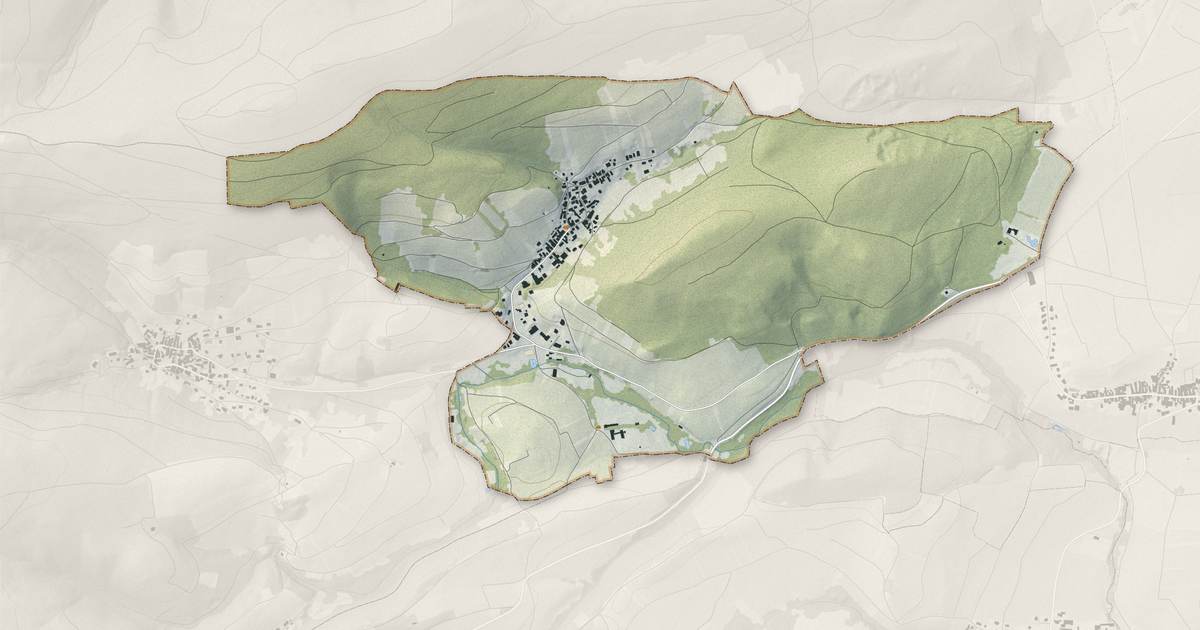 Portrait cartographique de Bernardvillé : relief, eau, forêts, bâti et voies, calculés à partir des données de l'IGN