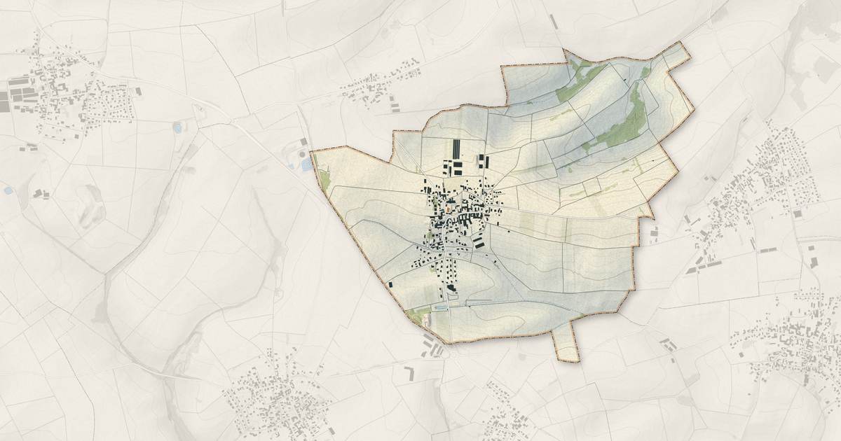 Portrait cartographique de Berstheim : relief, eau, forêts, bâti et voies, calculés à partir des données de l'IGN